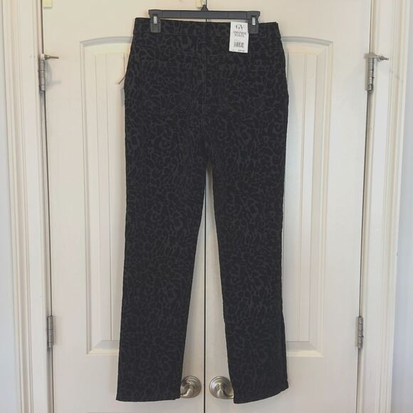 Women's Amada Ponte 'Amanda' Blk & Gray Leopard Print Stretch Jeans Wms Sz. 10 - Picture 3 of 3